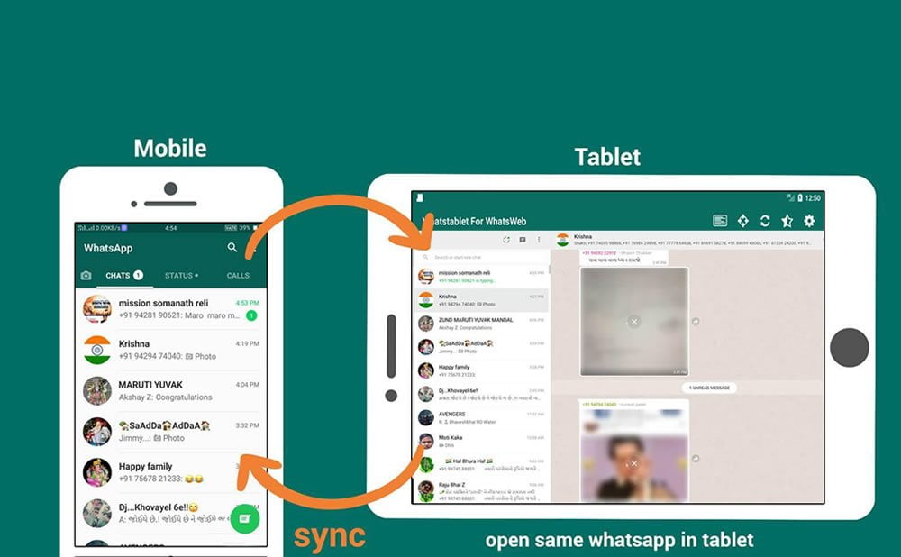 WhatsApp Web tablette