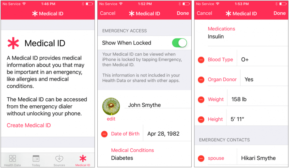Medical ID sur Apple Health