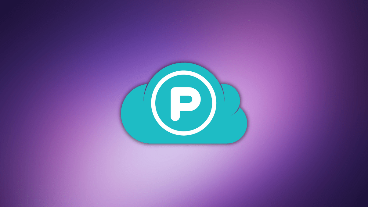 logo pcloud sur fond violet