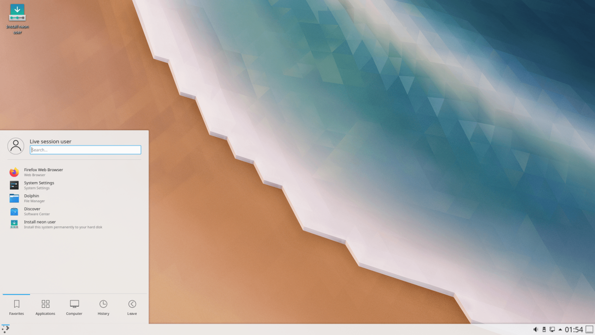 Le bureau de KDE Neon