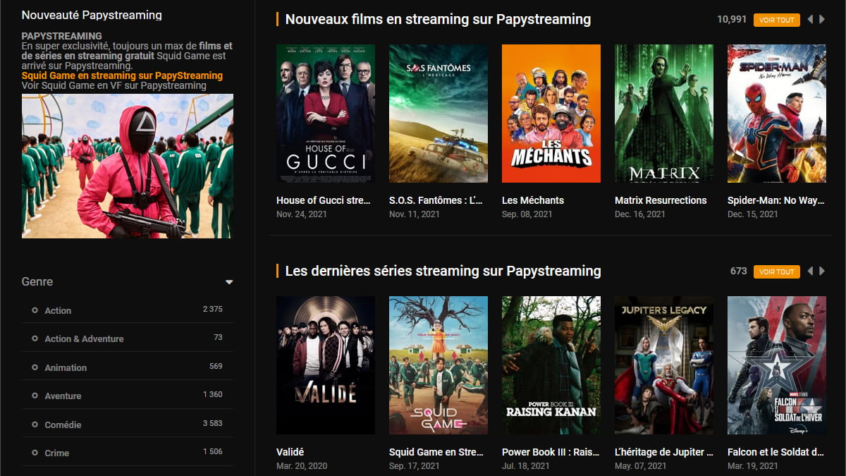 PapyStreaming site de streaming films et séries
