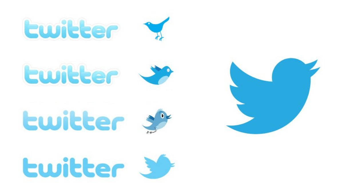 différentes étapes du logo twitter