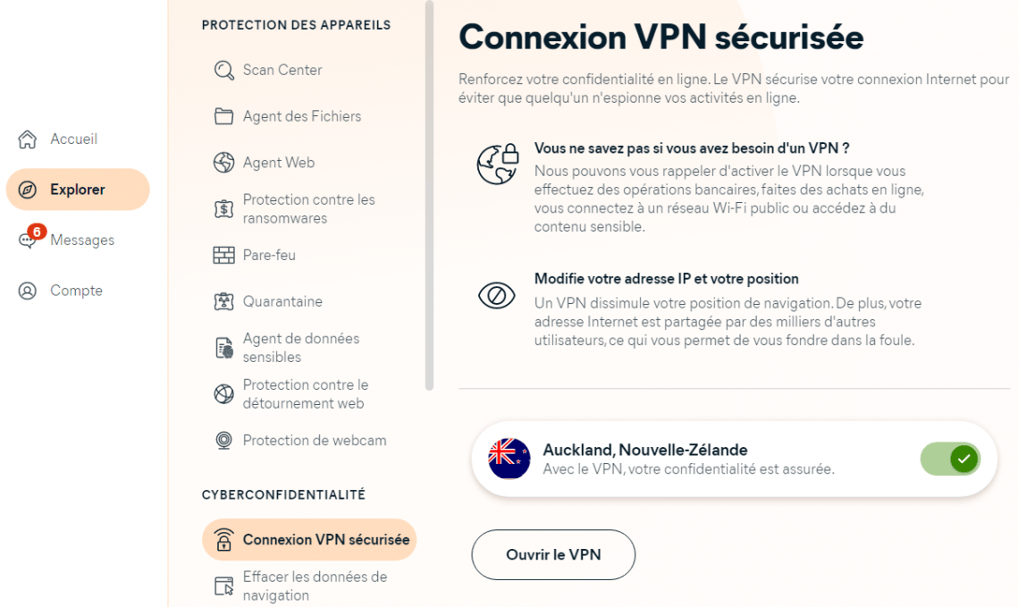 infos avast one VPN 