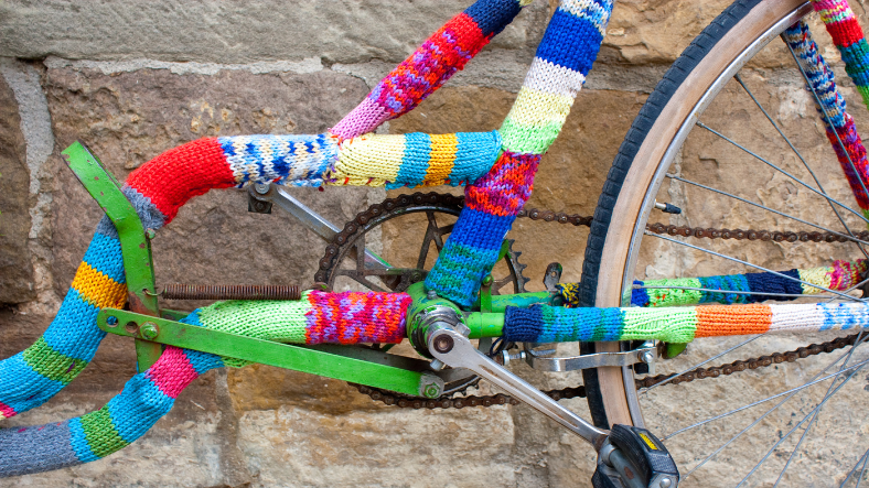 vélo personnalisé avec de la laine