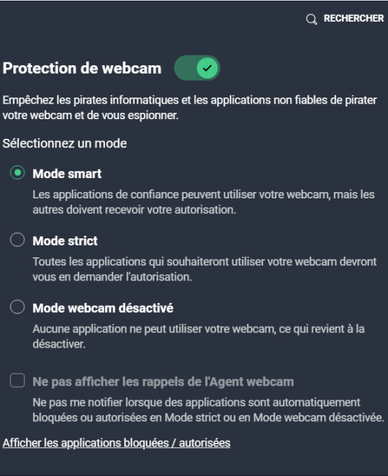Protection de la webcam