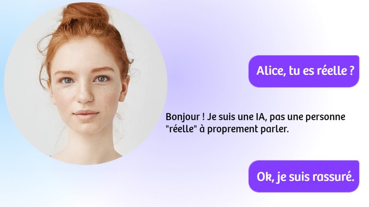 ChatGPT incarné par Alice, une IA qui vous répond de vive voix