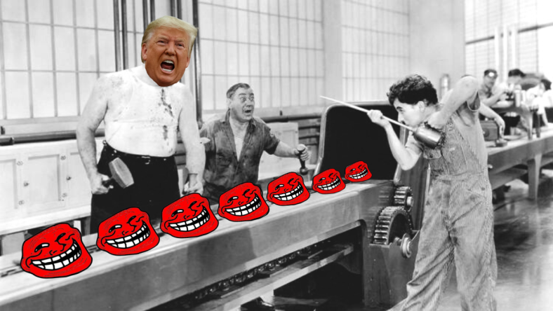 Trump usine chaplin troll
