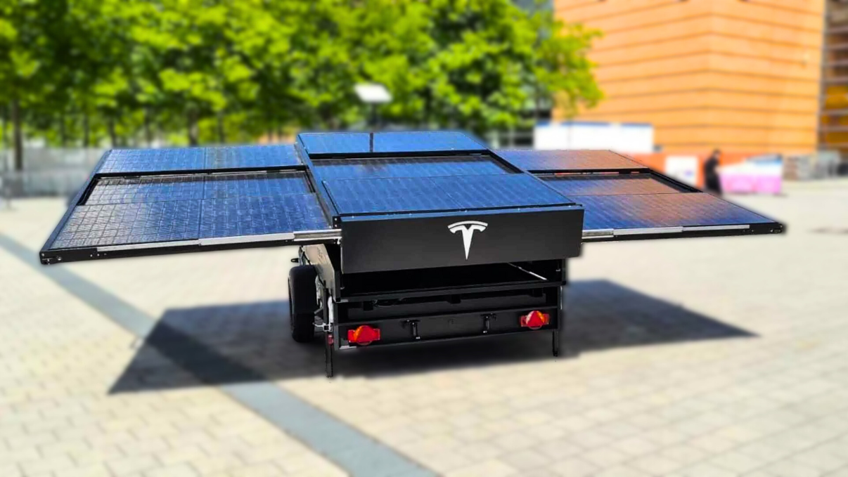 Remorque solaire Tesla terrasse