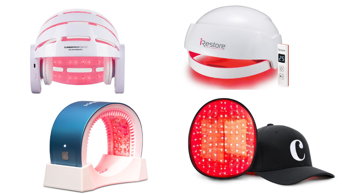 Les thérapies par lumière rouge pour faire face aux calvities impliquent l'utilisation de casques ou casquettes.