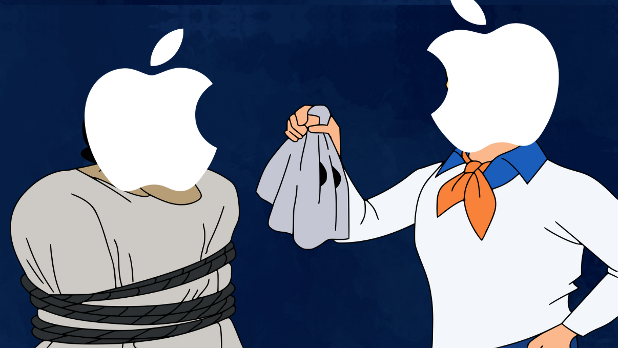 meme Scooby doo du démasquage final où Apple découvre que le coupable est Apple