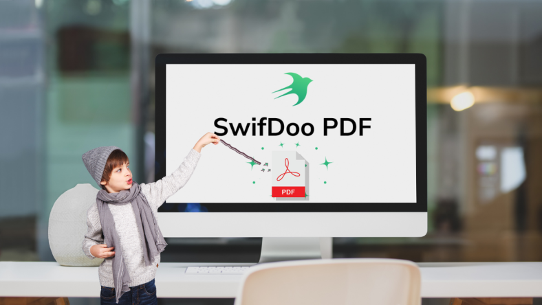 Un enfant utilise Swifdoo pour transformer un PDF