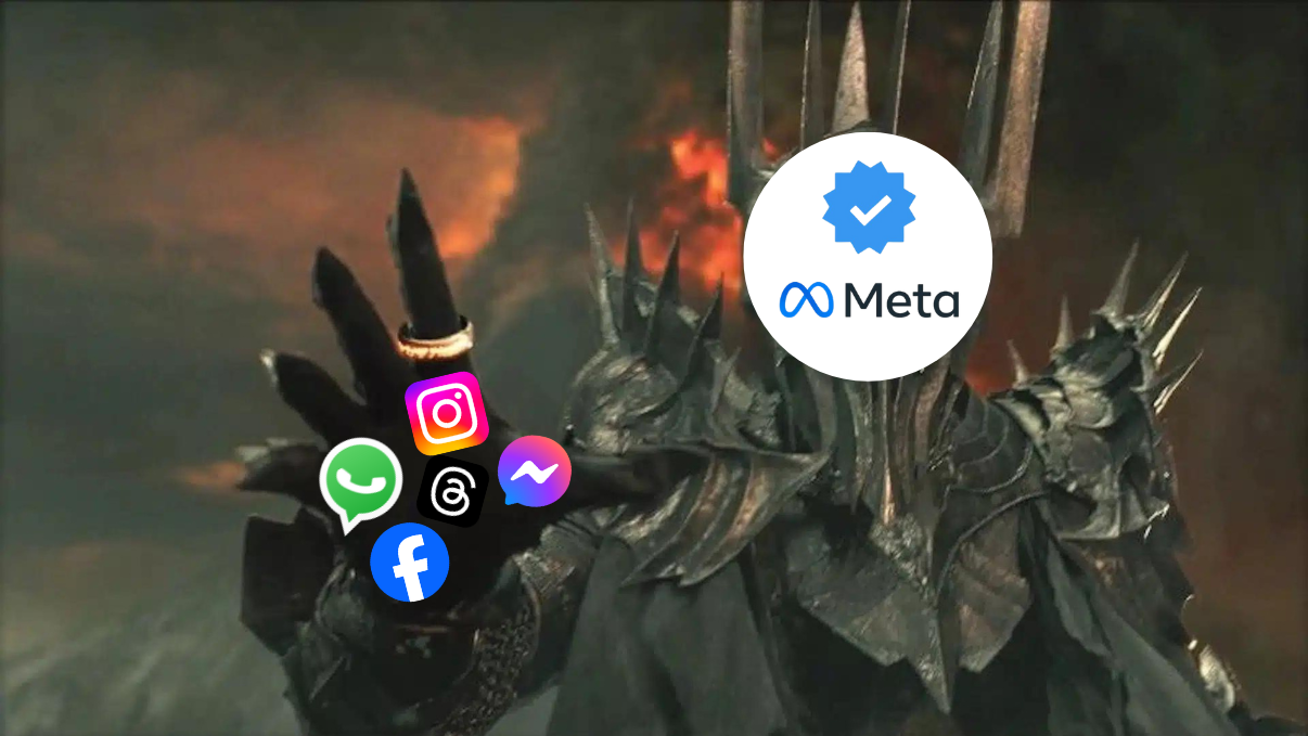 Meta habillé en Sauron, possède toutes les applications dans la sienne