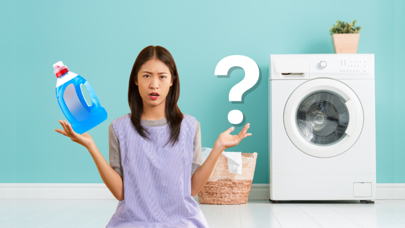 Une femme se demande comment remplacer la lessive de sa machine à laver