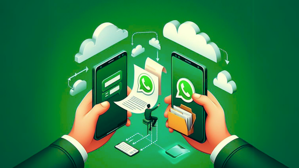 Deux smartphones s'échangent des données sur WhatsApp