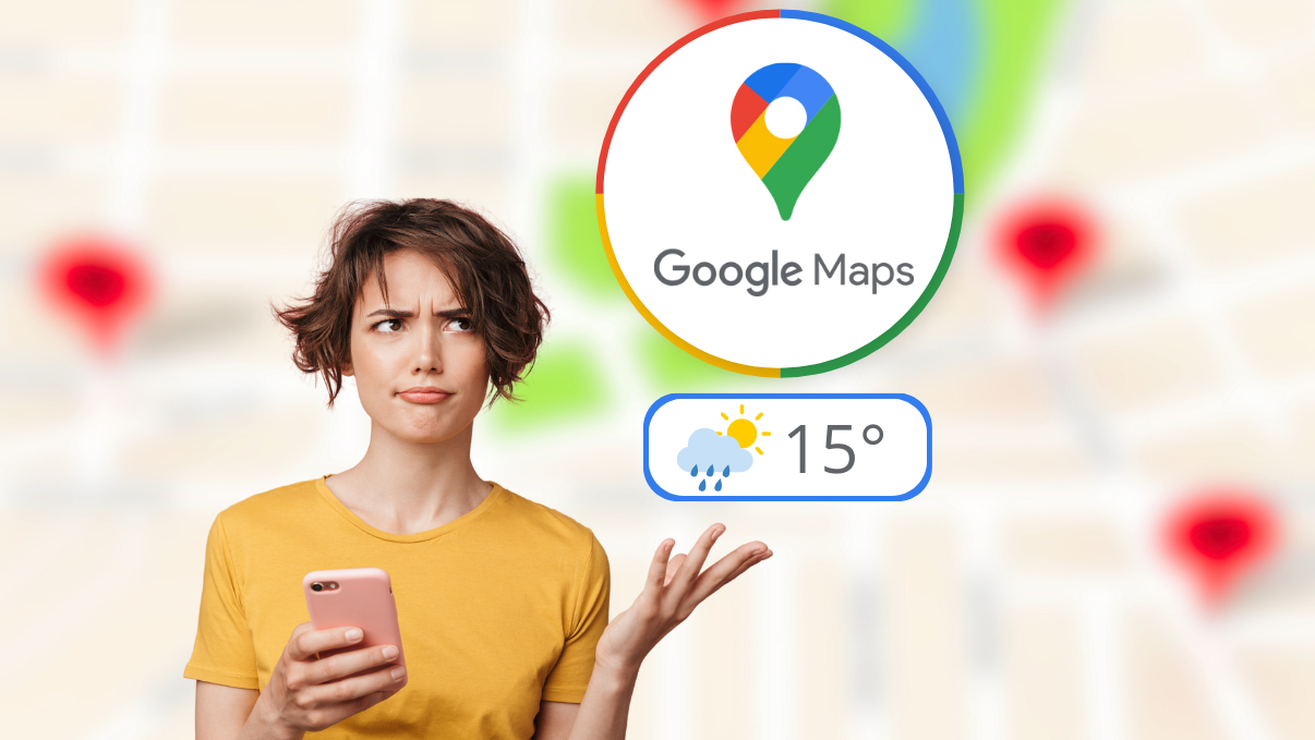Une femme se demande comment trouver la météo sur Google Maps