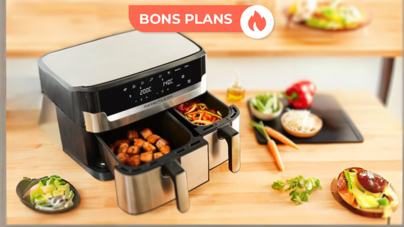 Moulinex air fryer deux compartiments, grande capacité 8,3L, 8 8,3 L, Noir