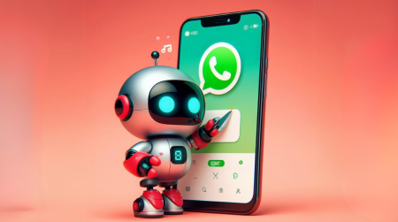 Un robot modifie une image sur WhatsApp